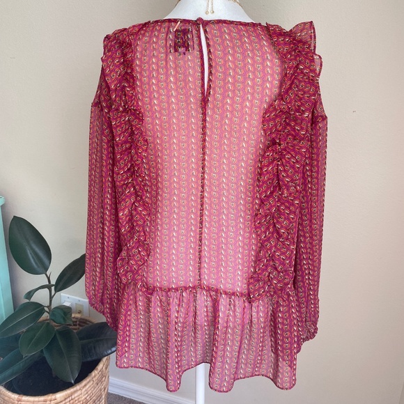Misa Los Angeles ruffled blouse ANTHRO Anthropologie Size Medium EXCELLENT - Picture 9 of 10